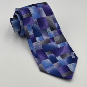 J Garcia Another Butterfly Collection Silk Mens Necktie Blue Purple Geometric